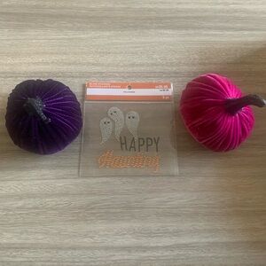 Velvet Push Pink Purple Pumpkins & Halloween Bling Stickers Autocollants Strass